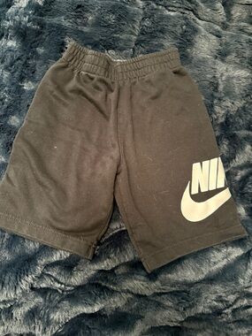 Nike Black Kids Logo Athletic Shorts with White Swoosh